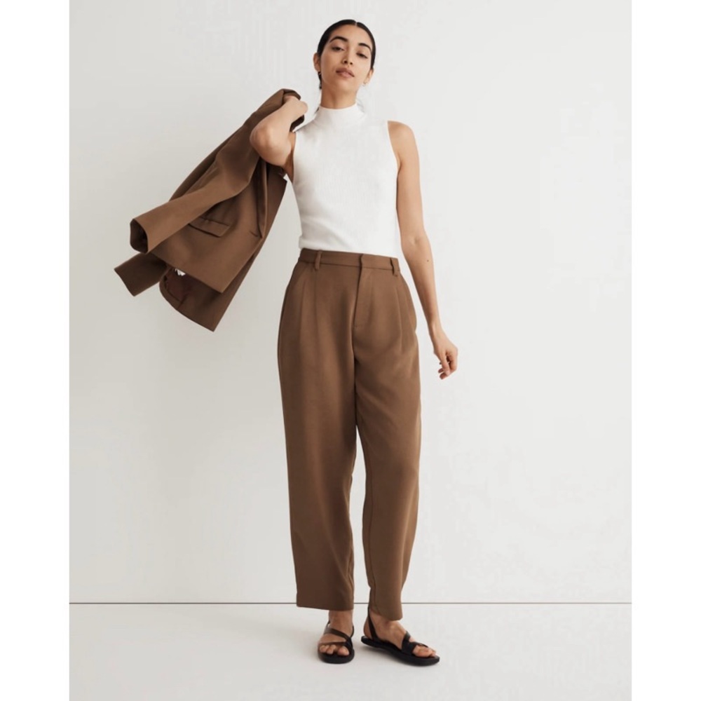 MADEWELL Pleated Tapered-Leg Pants